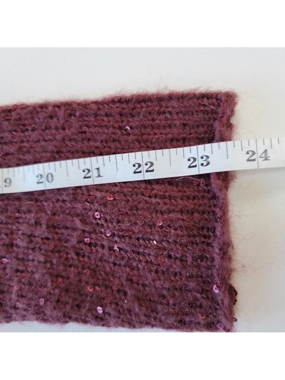 J Jill Mohair Blend Maroon Sequin Long Open Cardigan Sweater Size Medium EUC - Picture 5 of 8